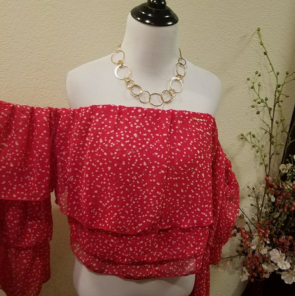 Last Item for $12 Final Bebe Red Polka Dots Size L - Picture 7 of 8
